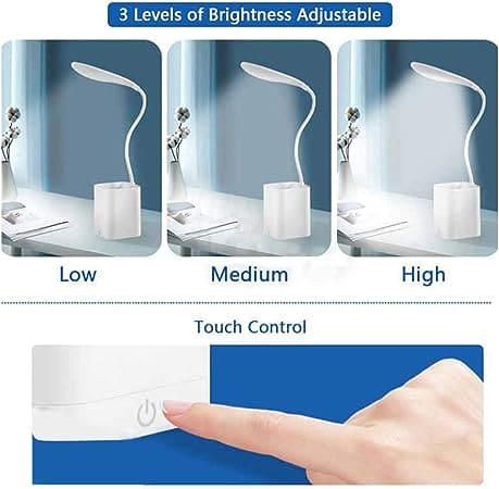 Flexible Smart Lamp, Eye Protection LED Lamp, USB Rechargeable LED Touch Desk Lamp, Multifunctional LED Flexible Table Lamp With Pen Holder Flexible Smart Lamp, Eye Protection LED Lamp, USB Rechargeable LED Touch Desk Lamp, Multifunctional LED Flexible Table Lamp With Pen Holder